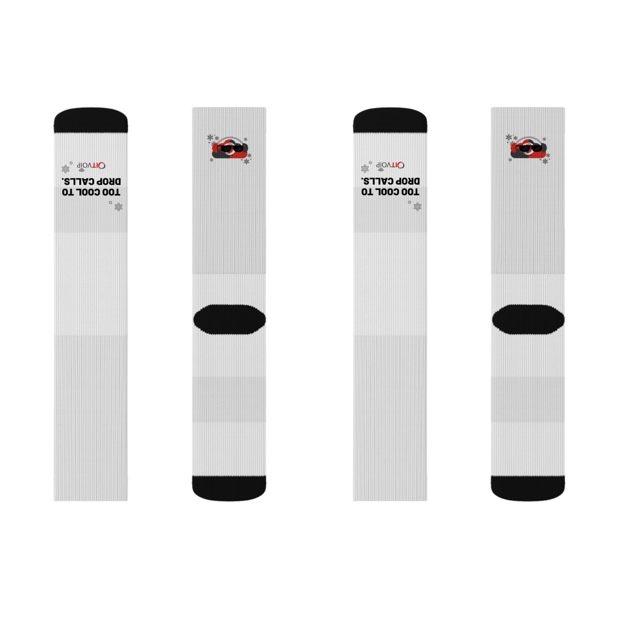 Holiday Crew Socks – “Too Cool to Drop Calls”