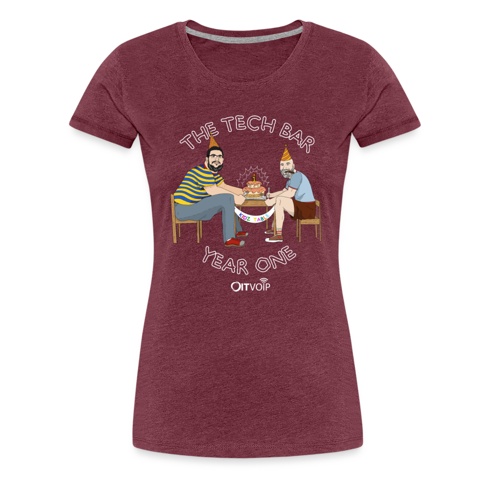 The Tech Bar Year One Tee - Womens - heather burgundy