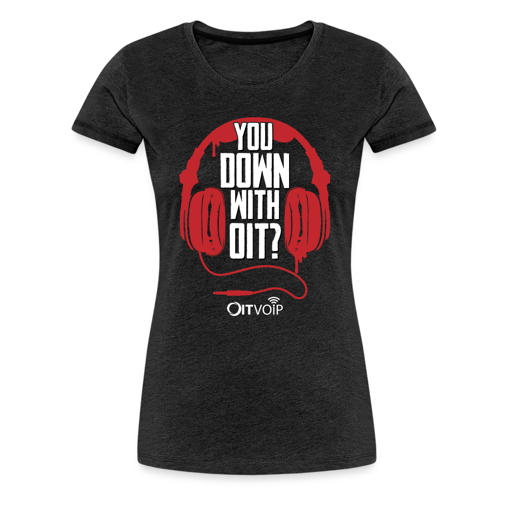 Down with OIT Women's Tee -  Black - charcoal grey