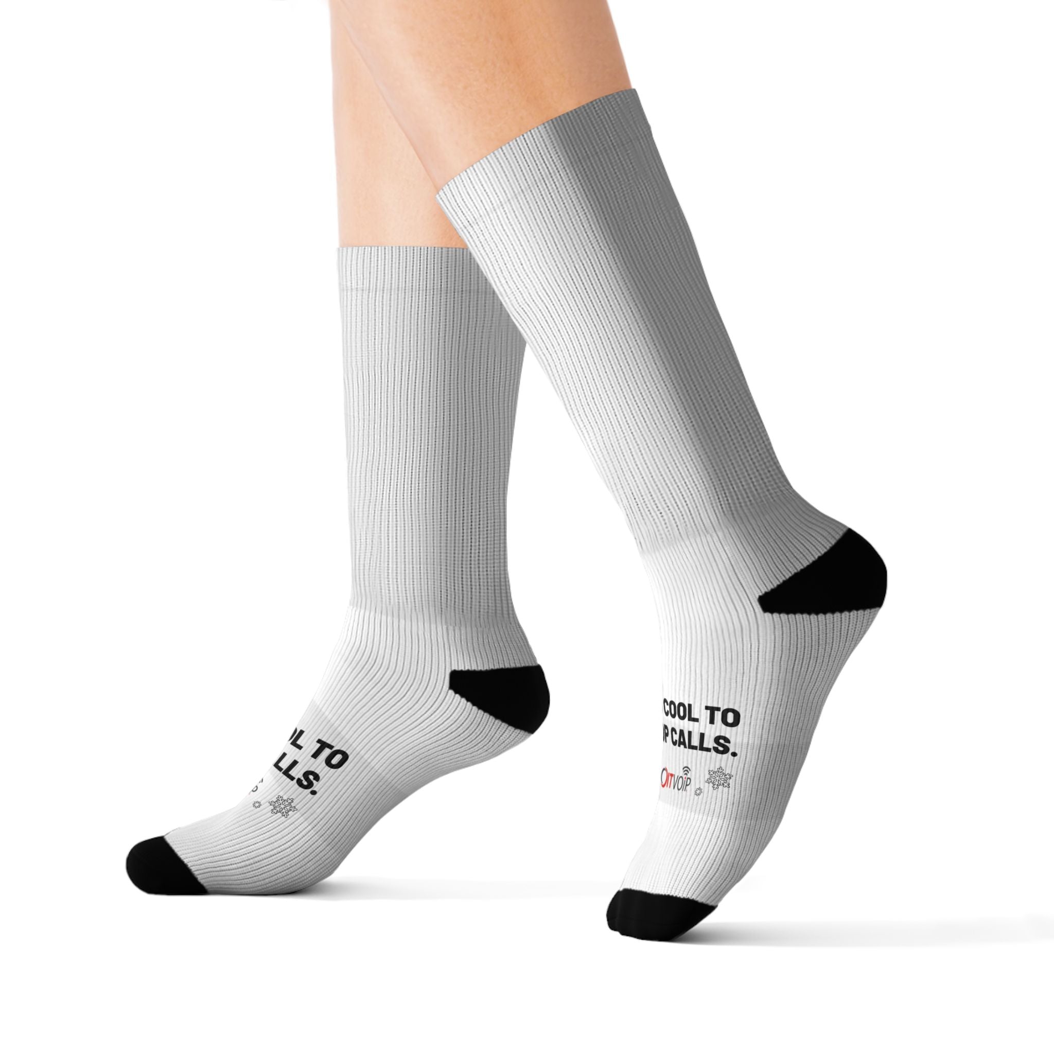 Holiday Crew Socks – “Too Cool to Drop Calls”