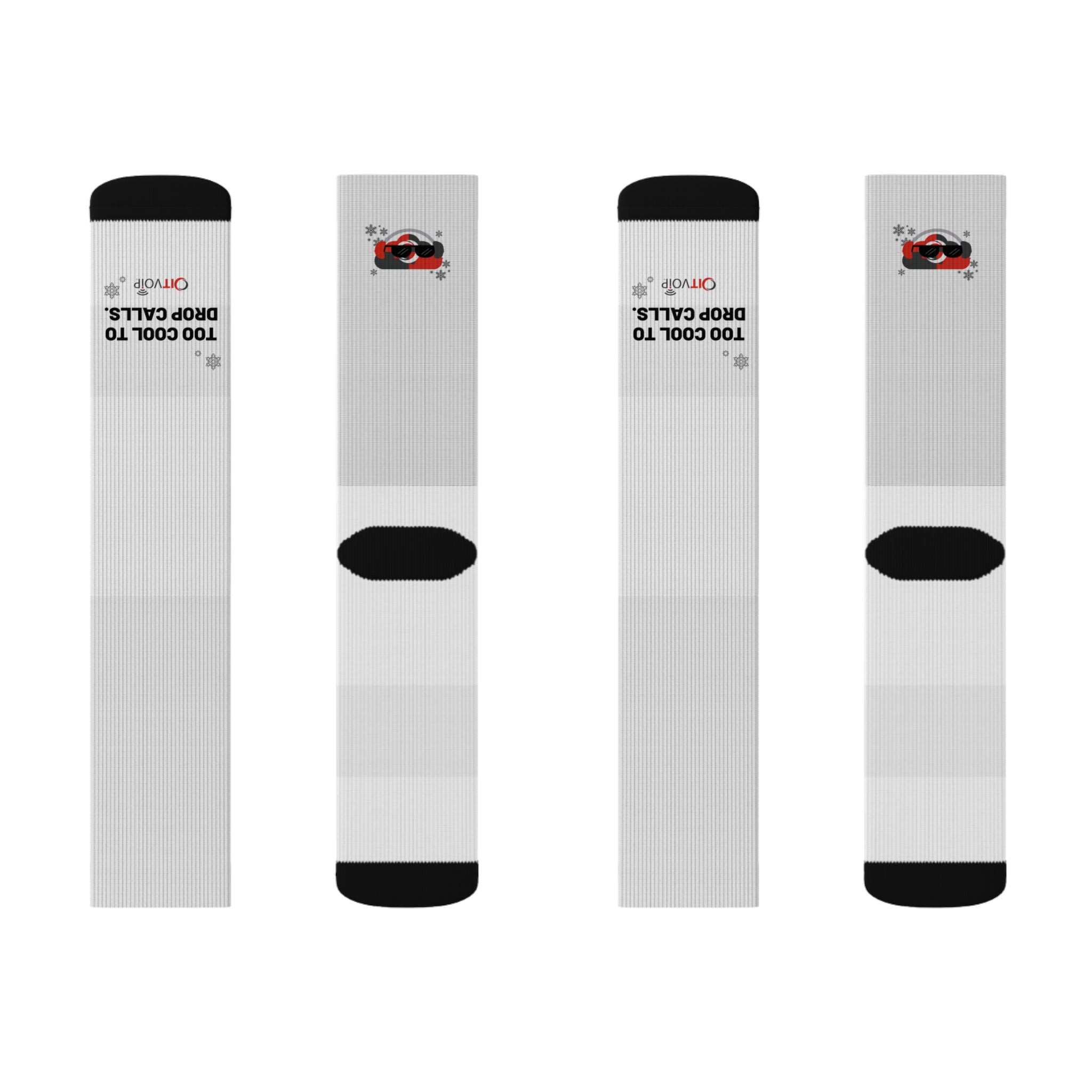 Holiday Crew Socks – “Too Cool to Drop Calls”