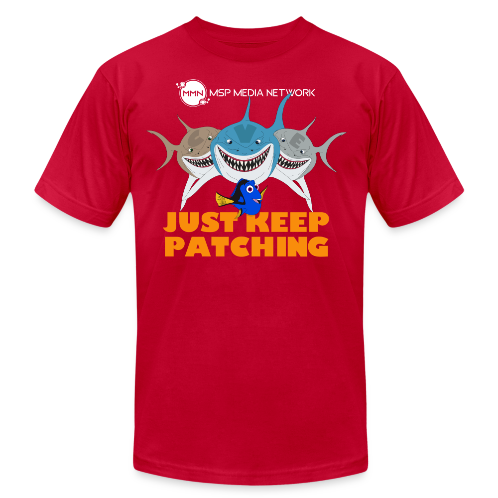 Unisex Just Keep Patching Tee - red