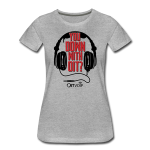Down with OIT Woman's Tee -  White/Gray - heather gray