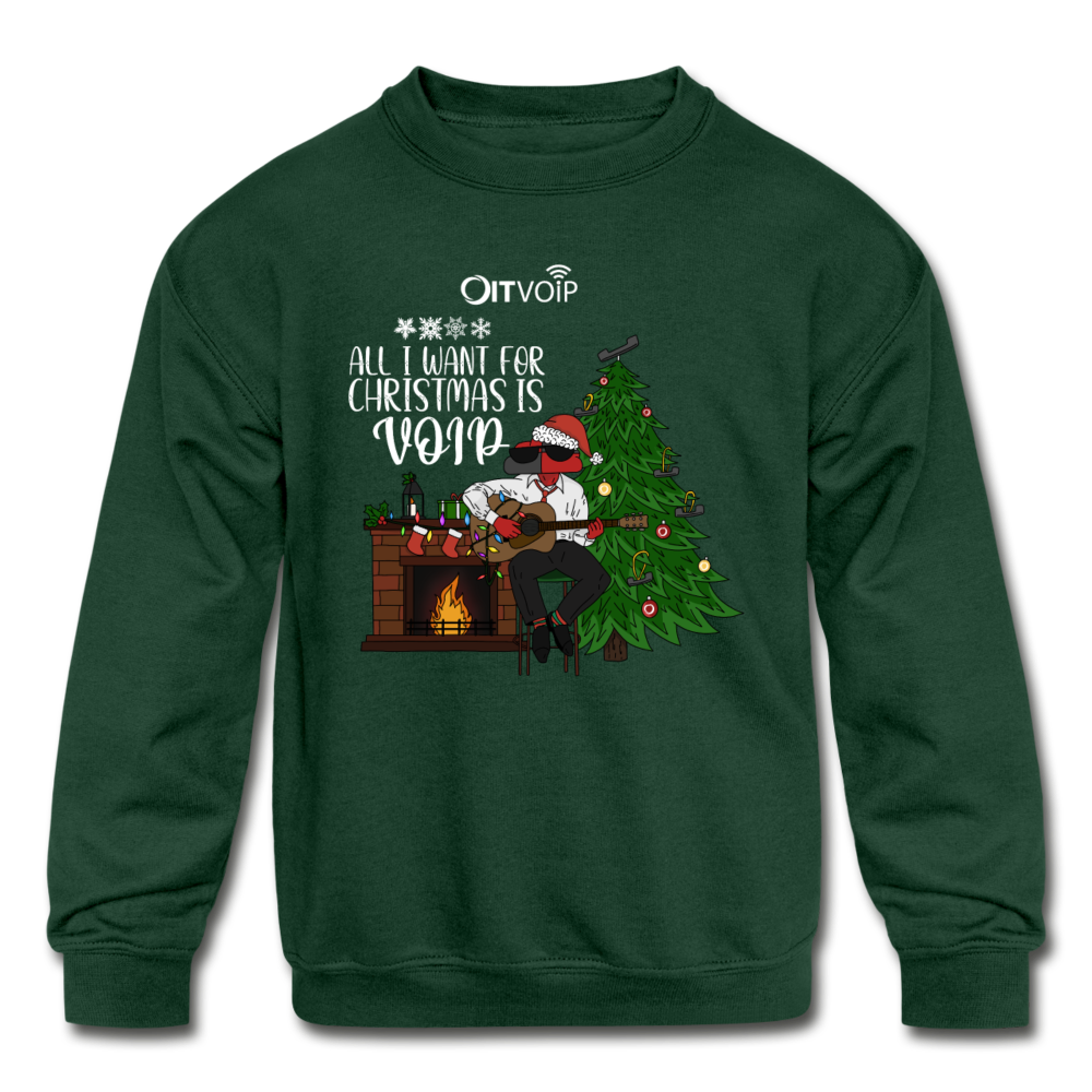 Kids All I want for Christmas is VoIP Sweater - forest green